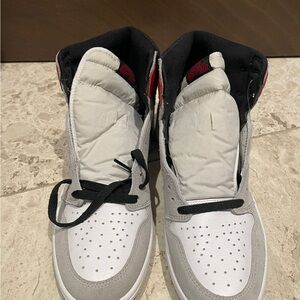 Nike White and Gray High-Top Sneakers